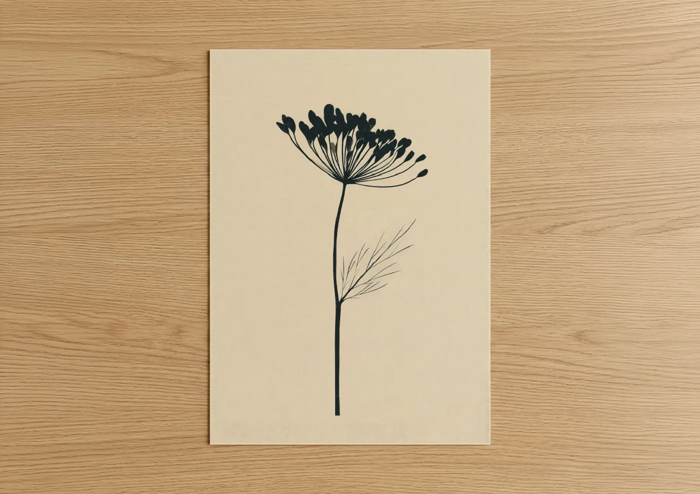 Minimal Herb Silhouette Line Wall Art