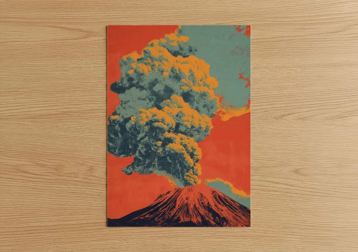 Crimson Volcano Eruption Pop Wall Art