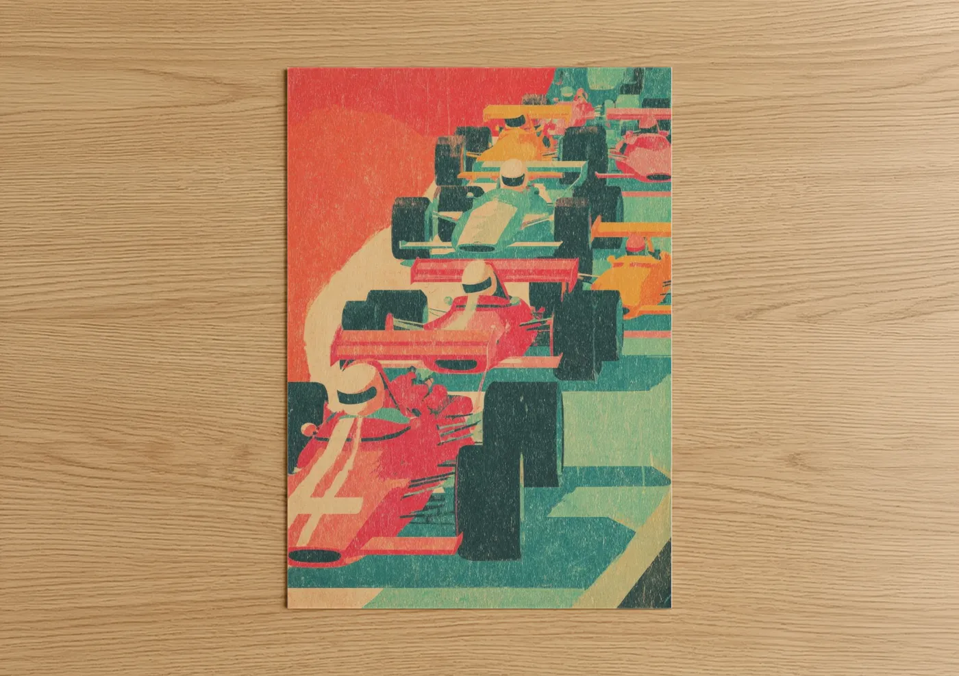 Retro Formula Racing Vintage Poster Wall Art