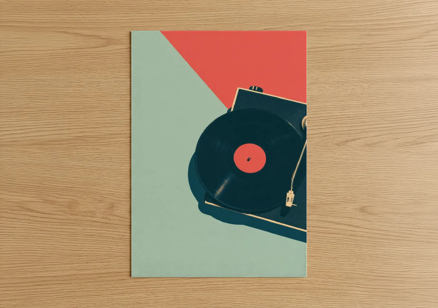 Vintage Turntable Vinyl Record Player Wall Art