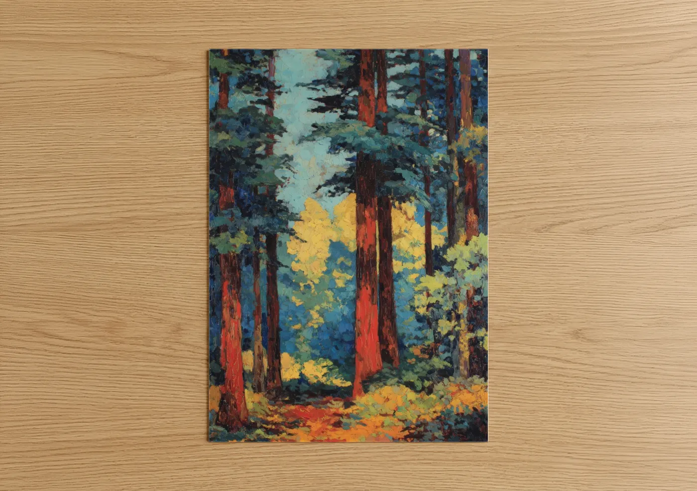 Autumn Redwood Forest Landscape Wall Art