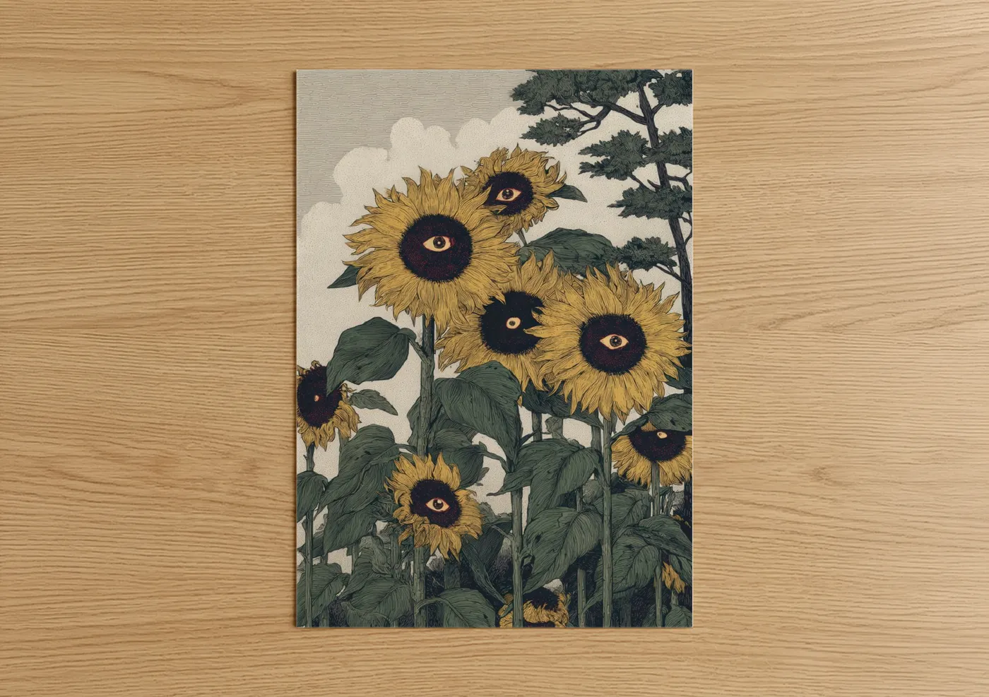 Golden Sunflower Field Botanical Wall Art