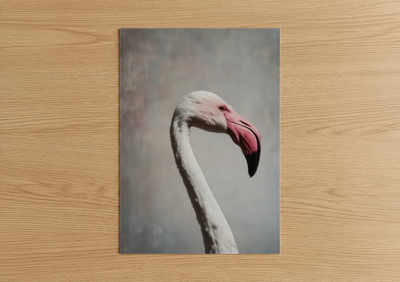 Pink Flamingo Portrait Minimalist Wall Art