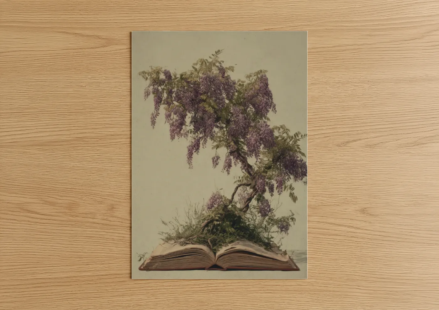 Wisteria Tree Botanical Book Wall Art