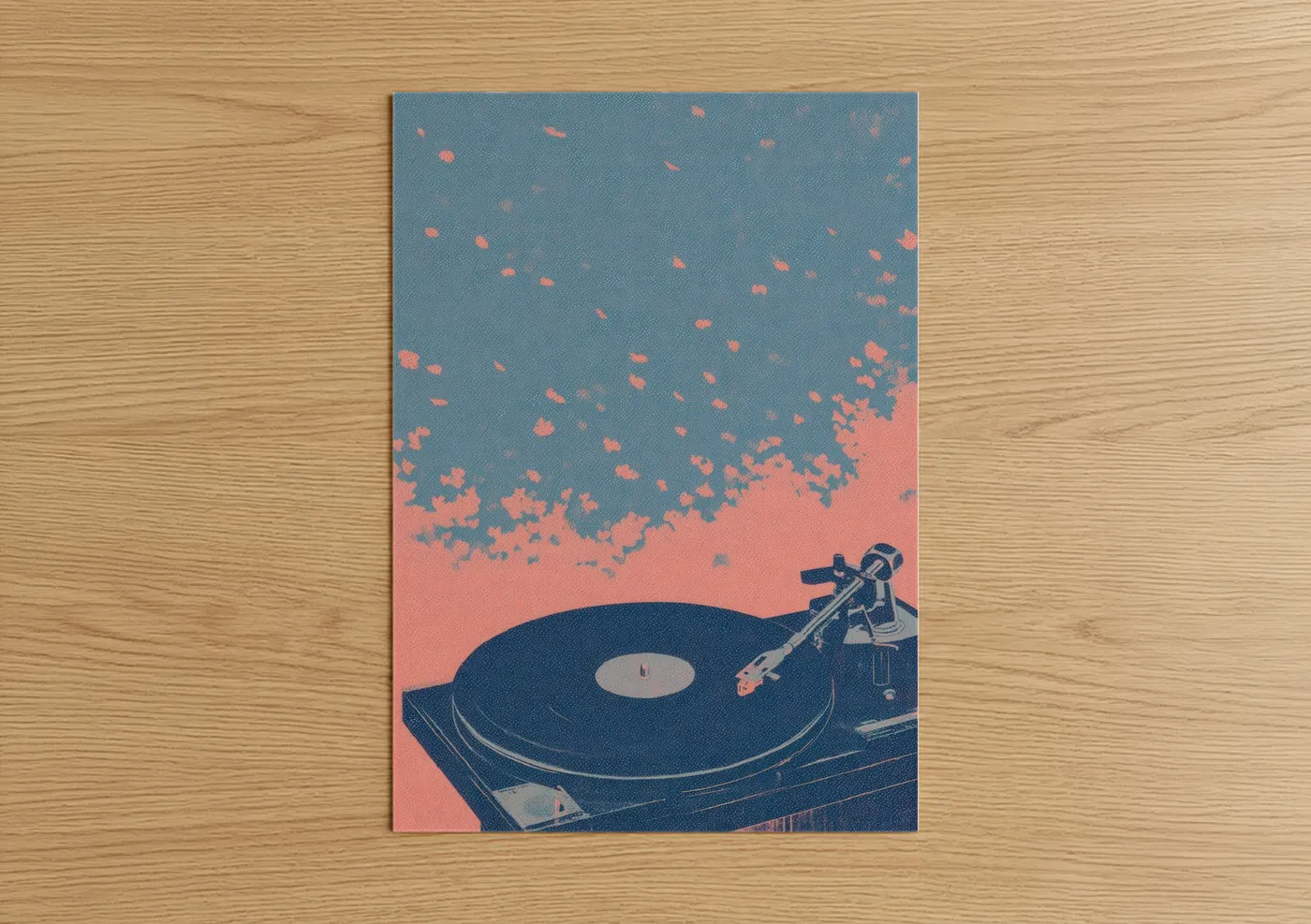 Retro Vinyl Record Player Aesthetic Wall Art