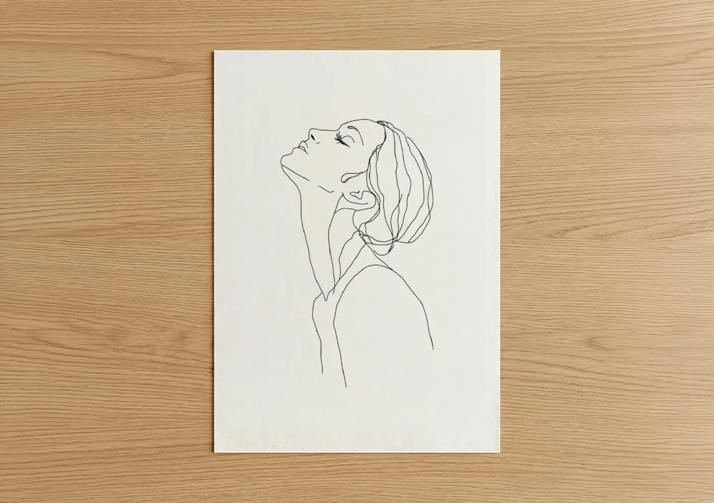Minimalist woman line drawing Wall Art