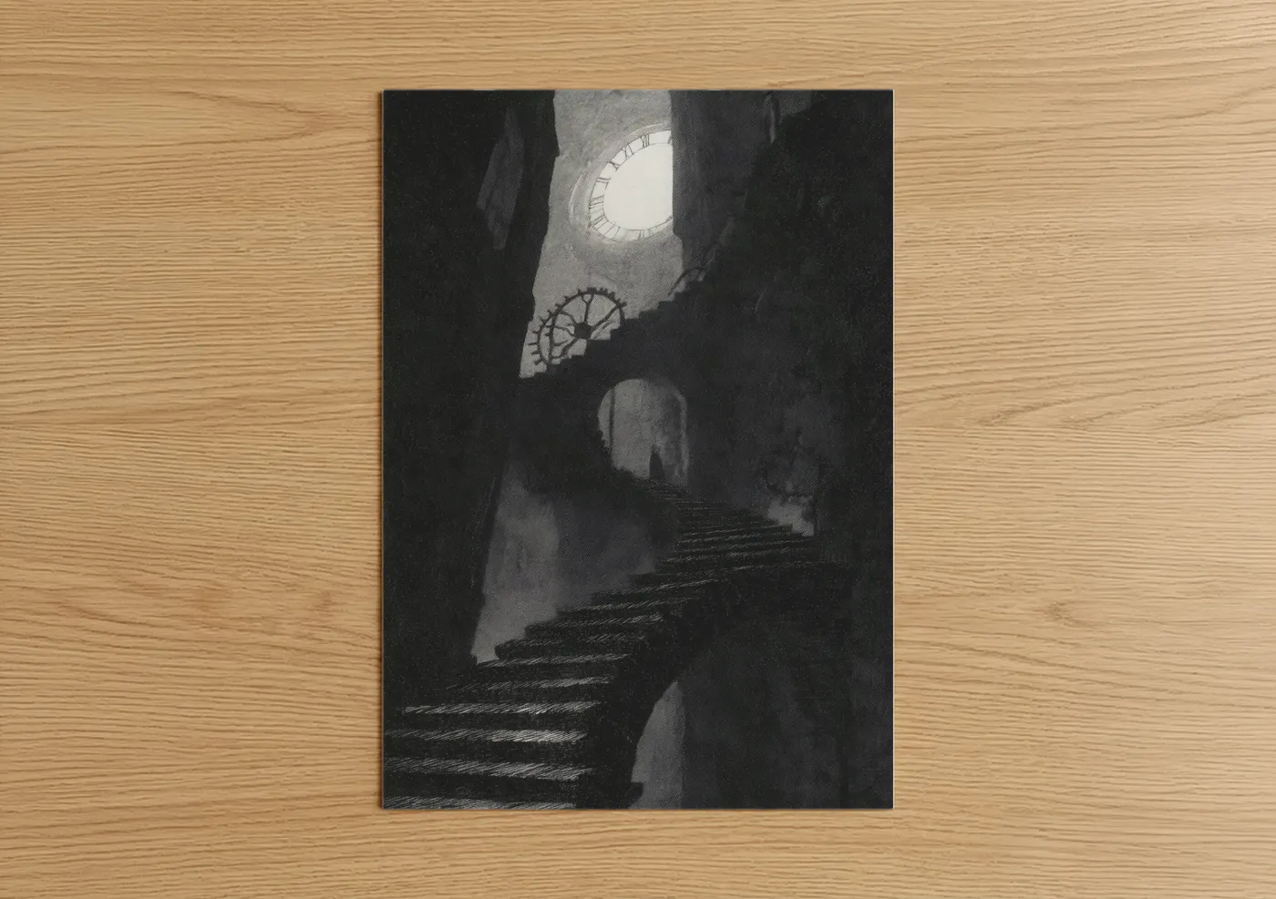 Clocktower Staircase Gothic Architecture Wall Art