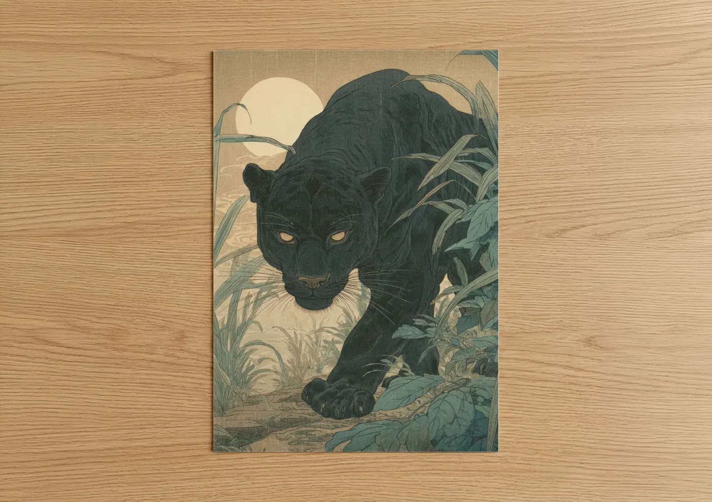 Black Panther Jungle Moonlight Wall Art