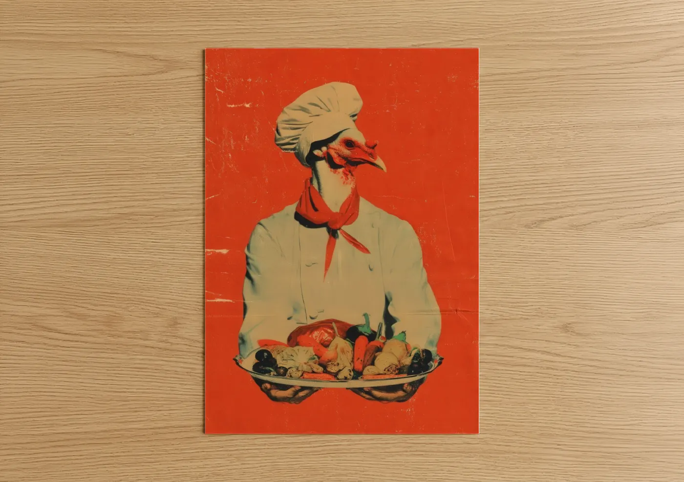 Crimson Chef Turkey Pop Art Portrait Wall Art