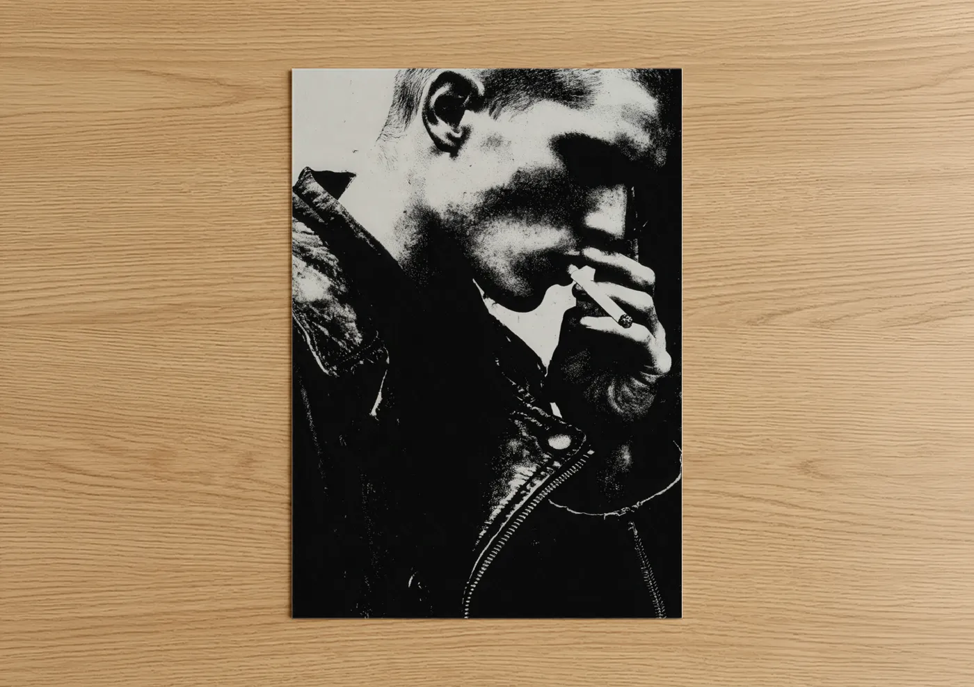 Edgy Smoke Portrait Black White Photography Wall Art