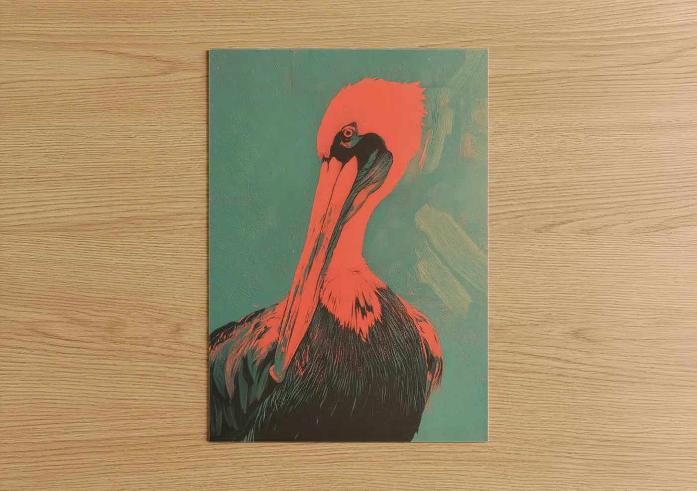 Coral Pelican Contemporary Pop Wall Art