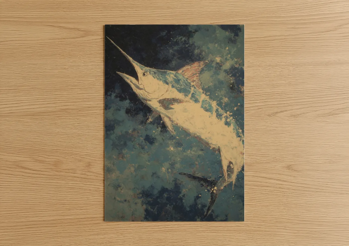 Vintage Marlin Sailfish Ocean Wall Art