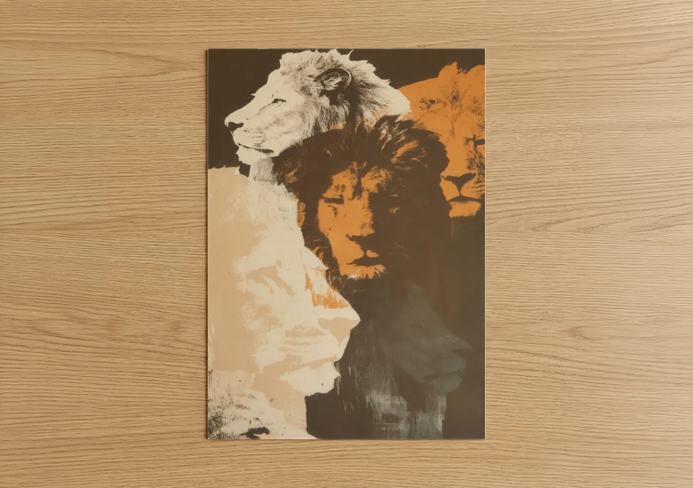 Majestic Lion Triptych Pop Wall Art