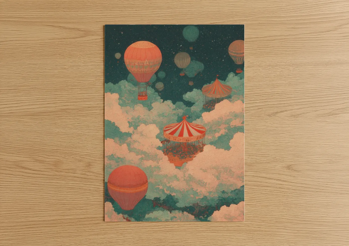 Whimsical Carnival Hot Air Balloons Wall Art
