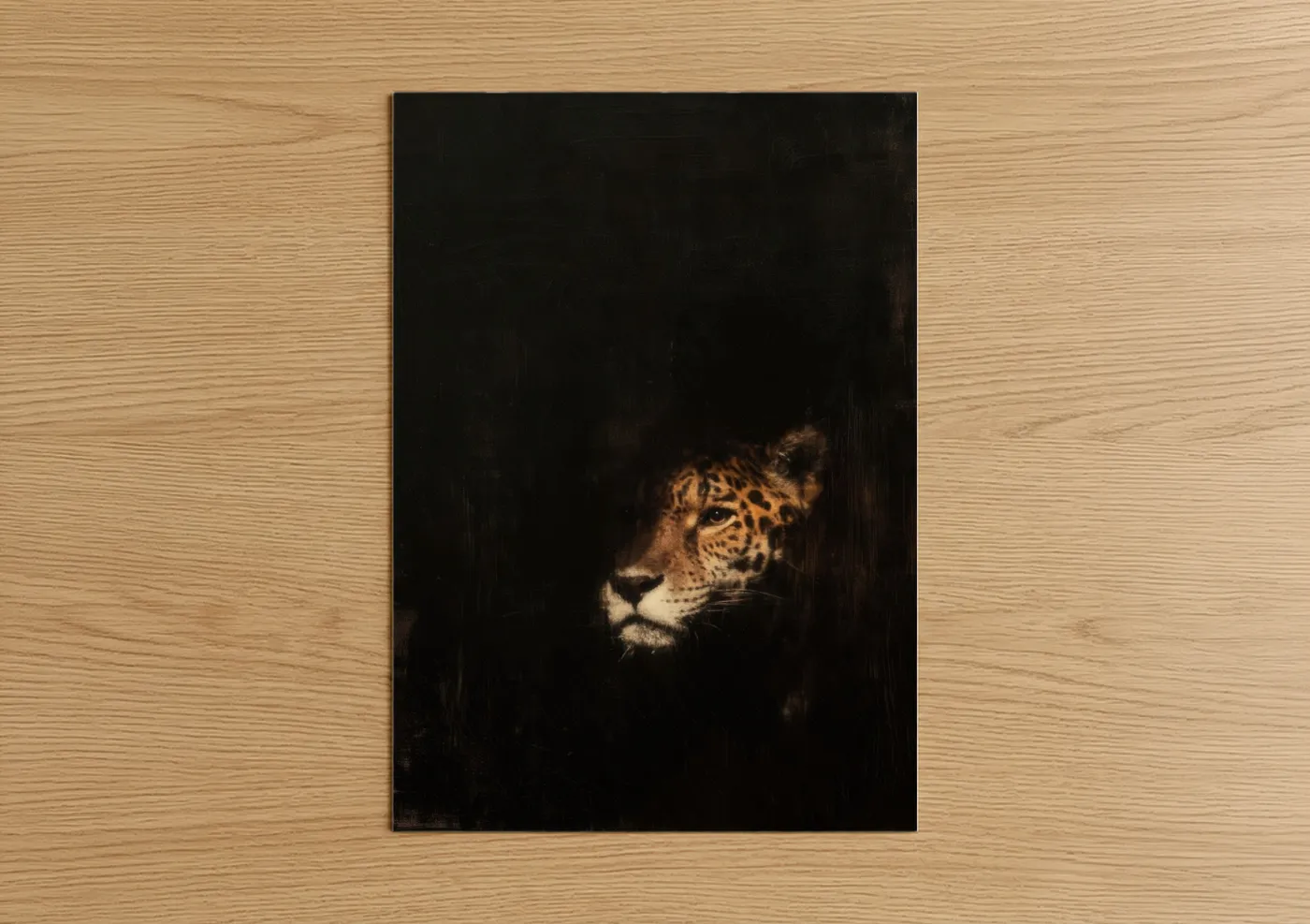 Shadow Jaguar Wildlife Portrait Dark Wall Art