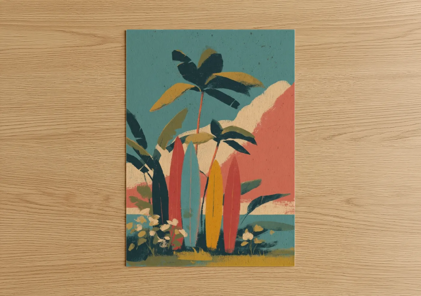 Colorful Surfboard Garden Wall Art