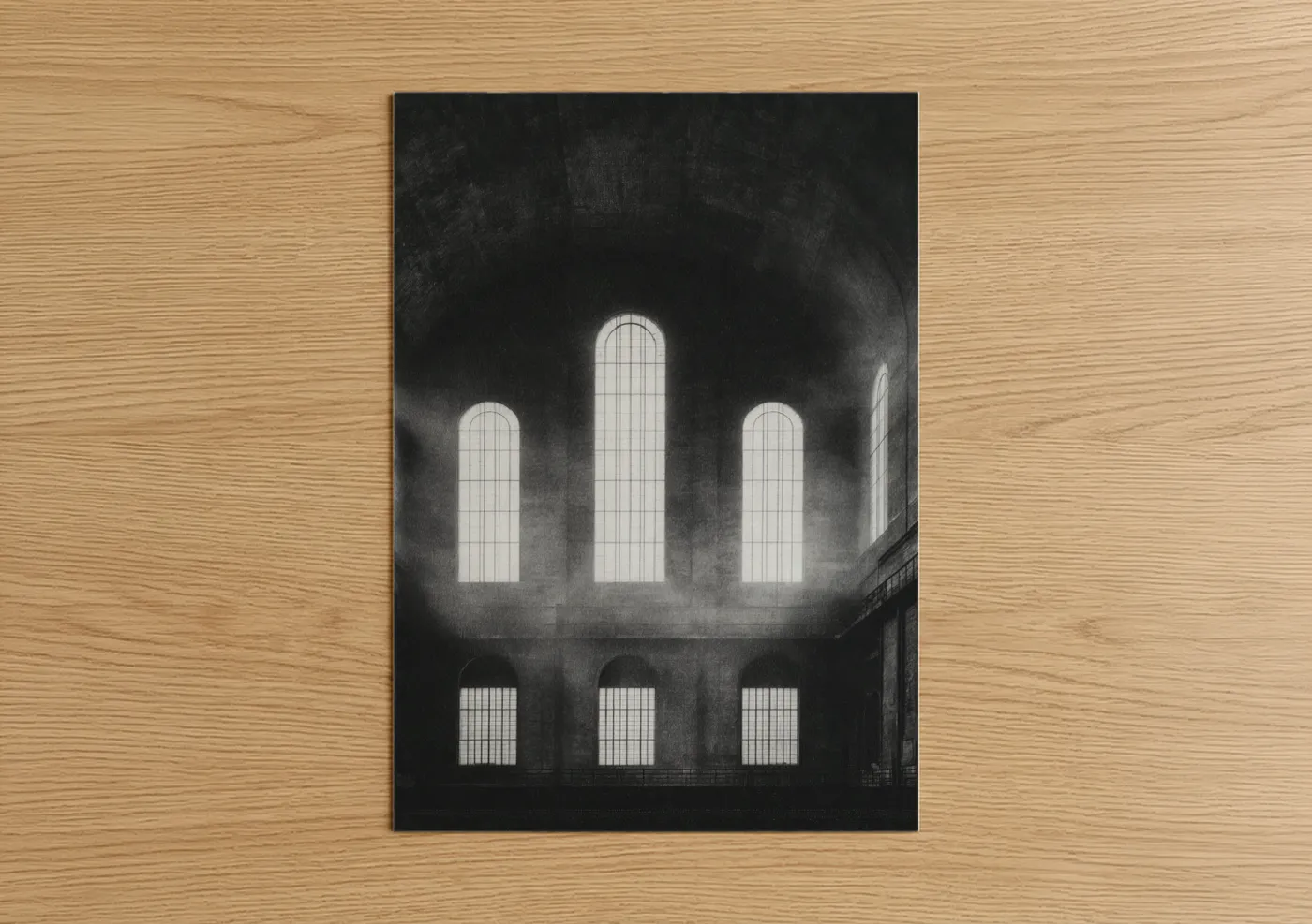 Industrial Architecture Dramatic Light Rays Wall Art