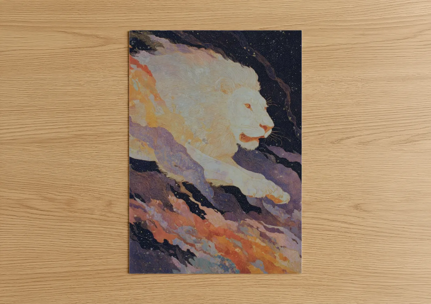 Celestial Lion Zodiac Spiritual Wall Art