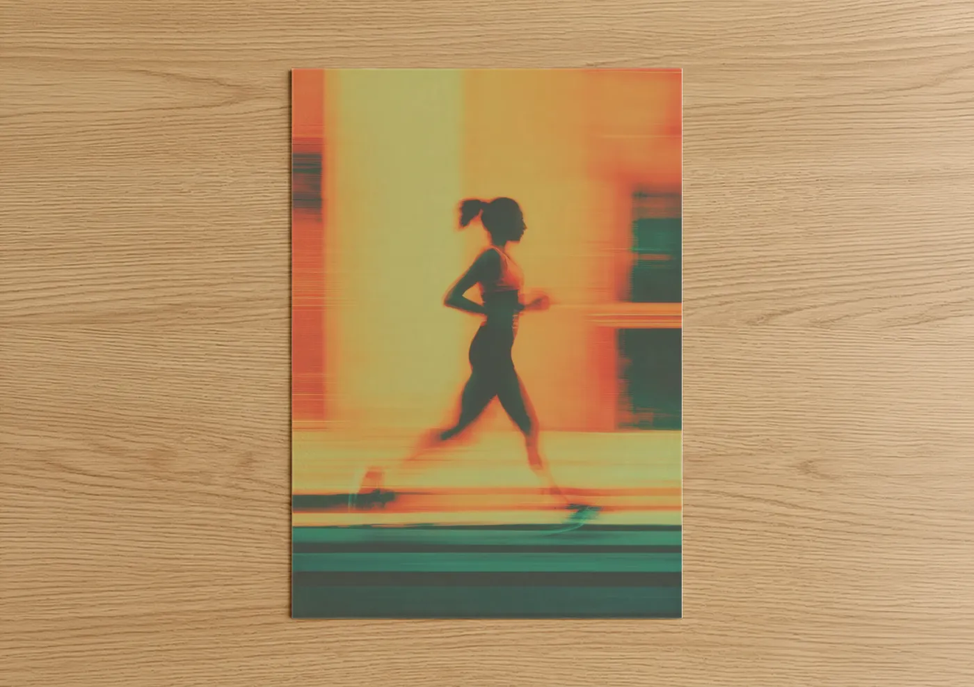 Neon Runner Athlete Sprint Track Wall Art
