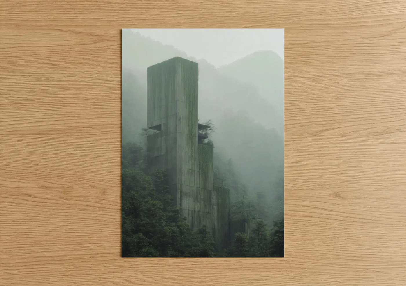 Misty Tower Forest Architecture Wall Art