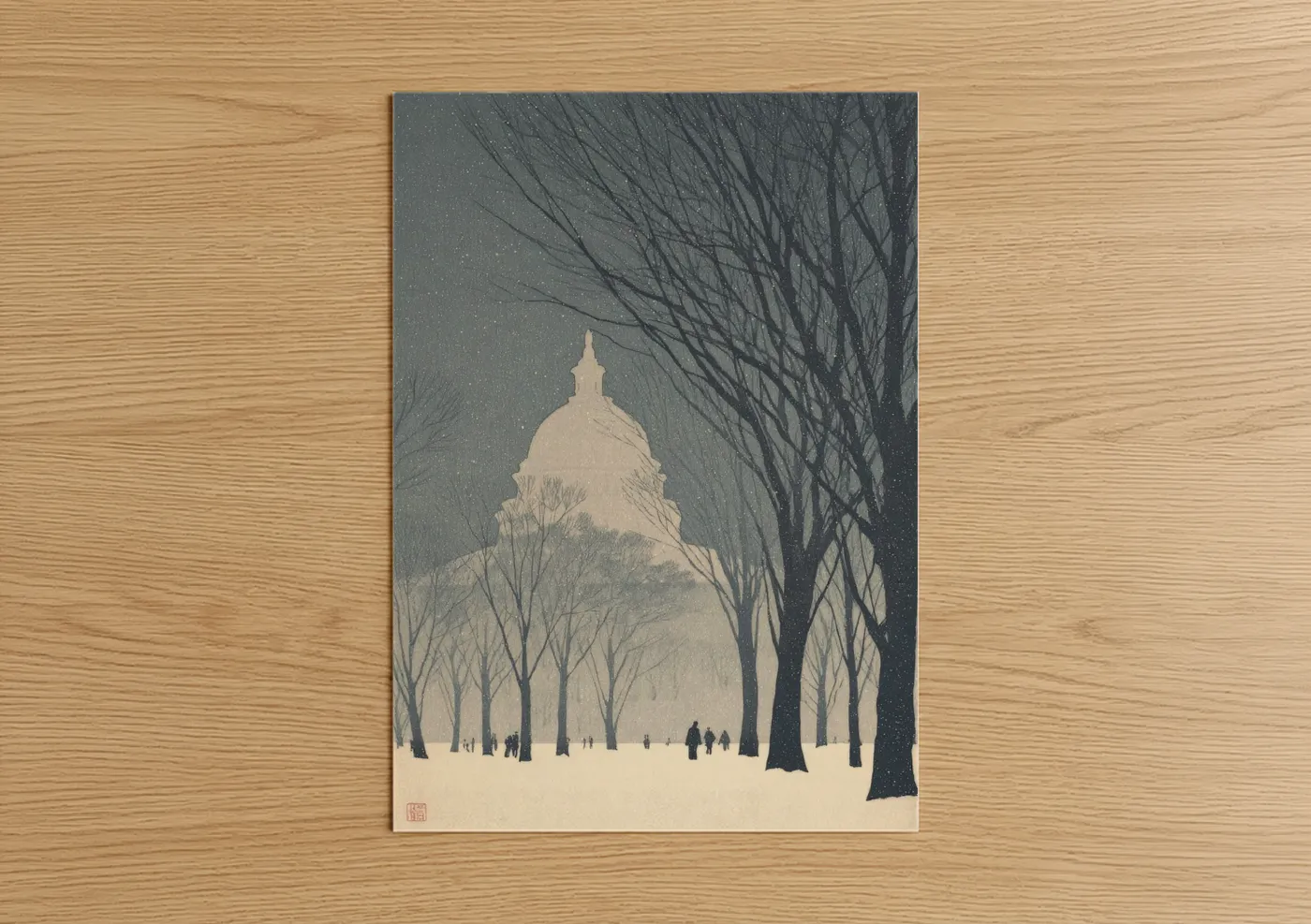 Snowy Capitol Winter Landscape Wall Art