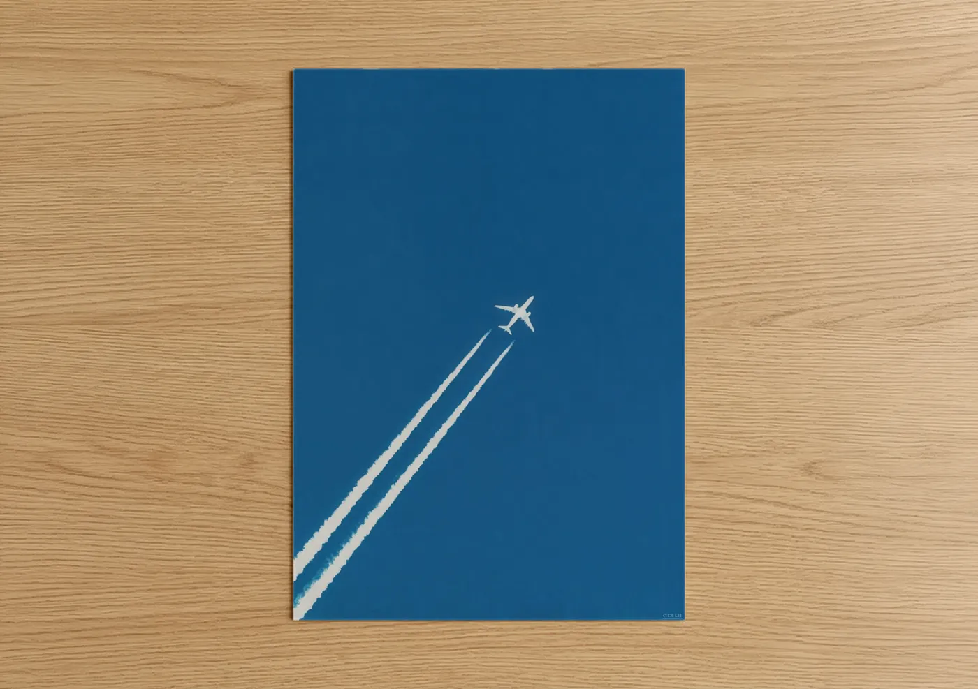 Commercial Plane Contrails Minimalist Wall Art