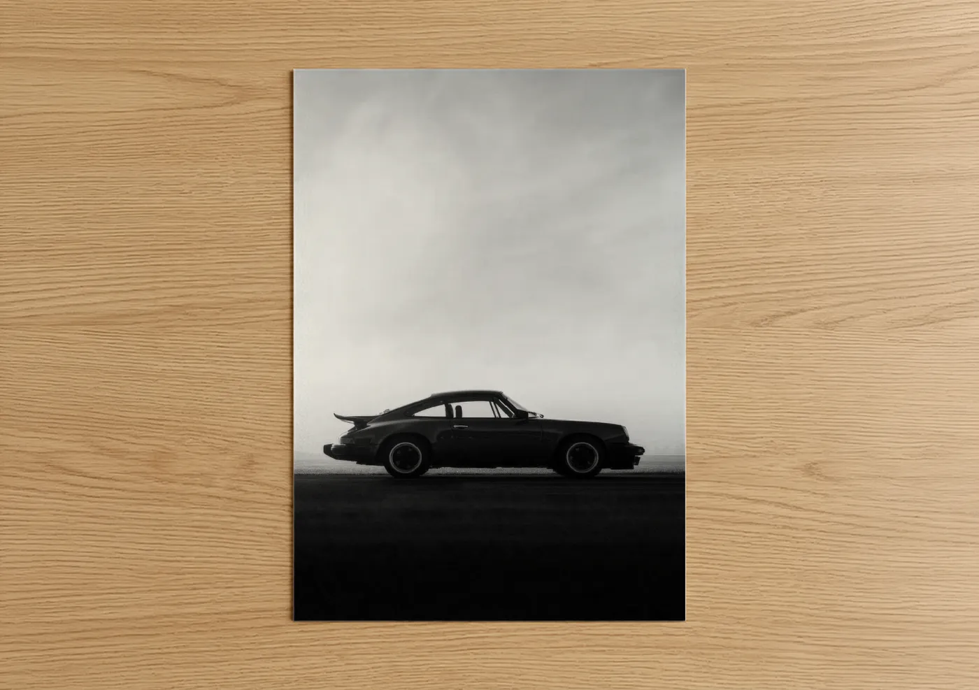 Black Sports Car Silhouette Minimalist Wall Art