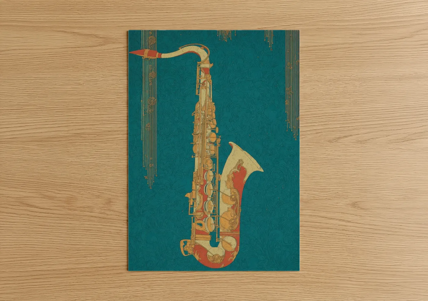Vintage Saxophone Jazz Instrument Wall Art