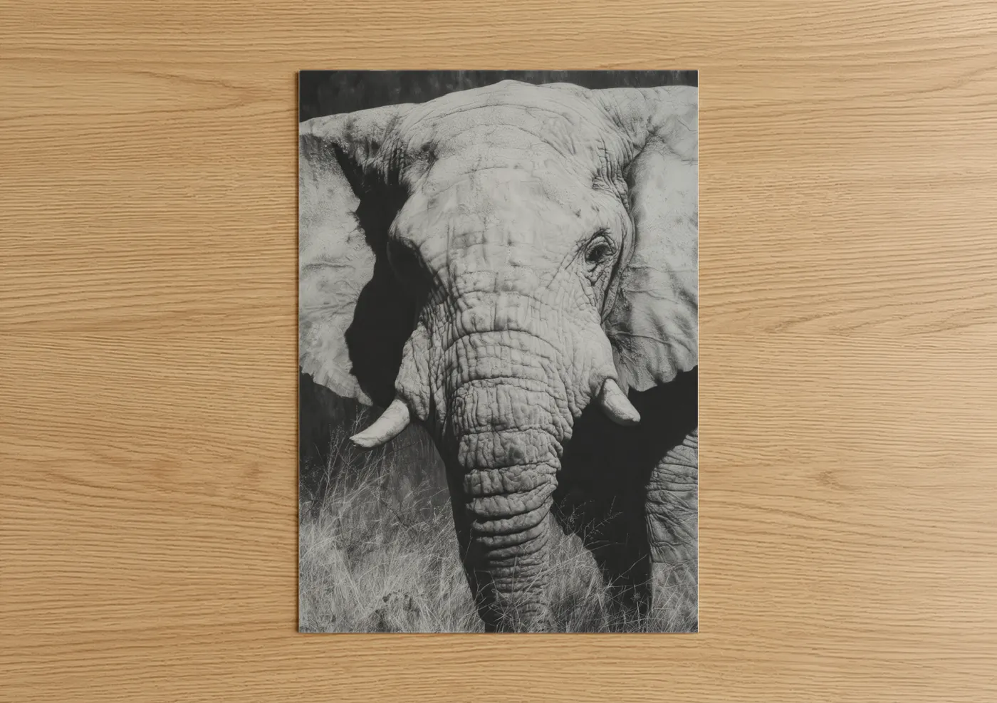 Majestic Savanna Elephant Black and White Wall Art