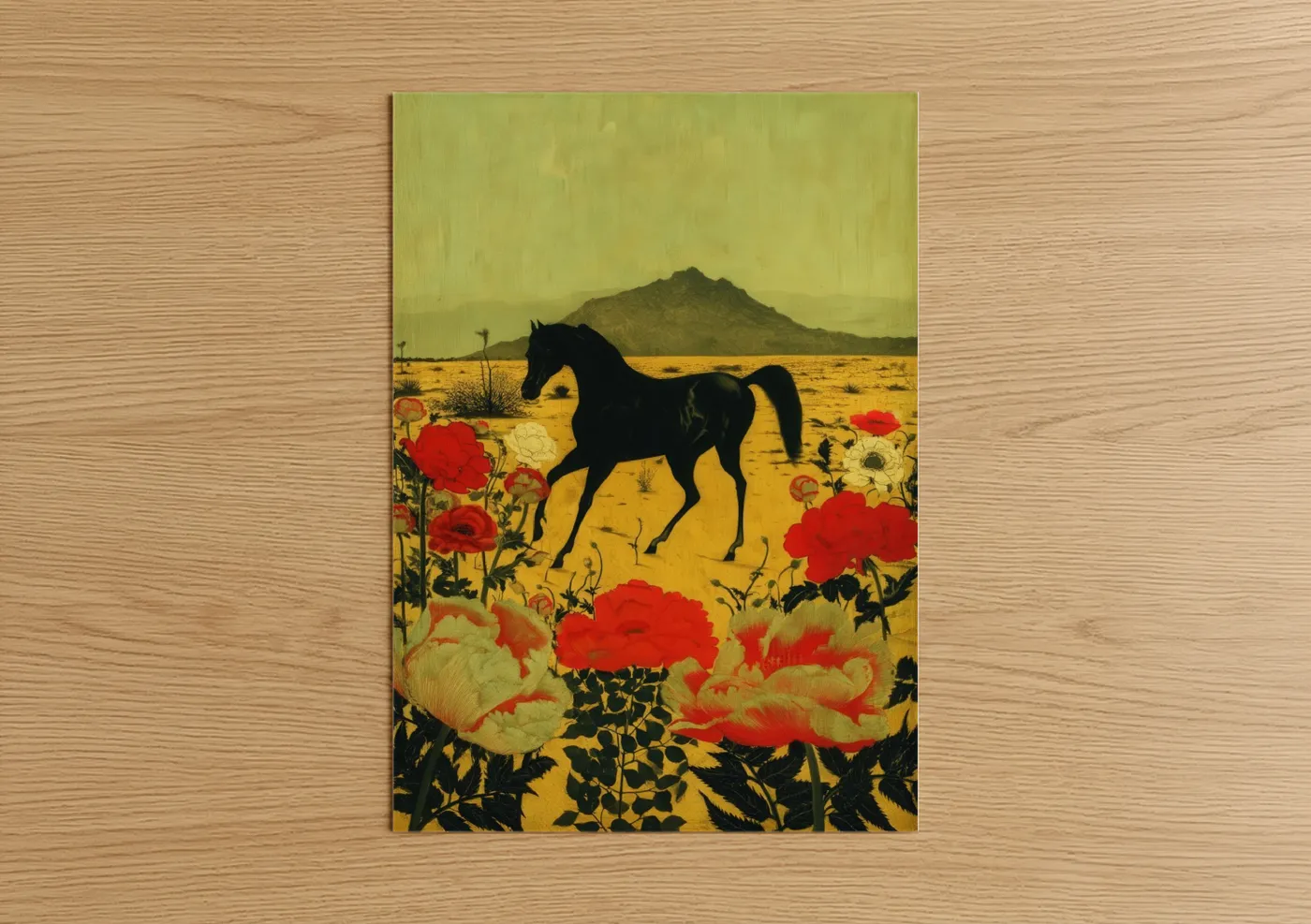 Arabian Horse Desert Landscape Wall Art