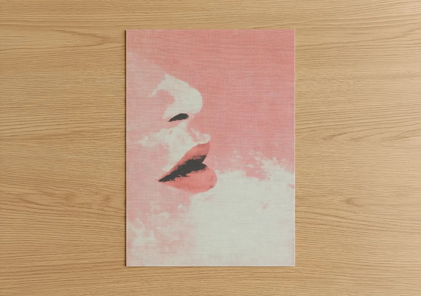 Blush Lip Portrait Minimalist Wall Art