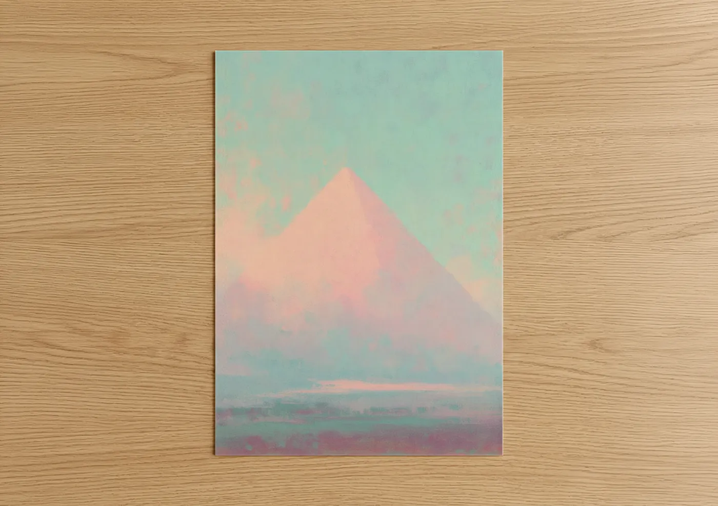 Misty Pyramid Ethereal Sacred Architecture Wall Art