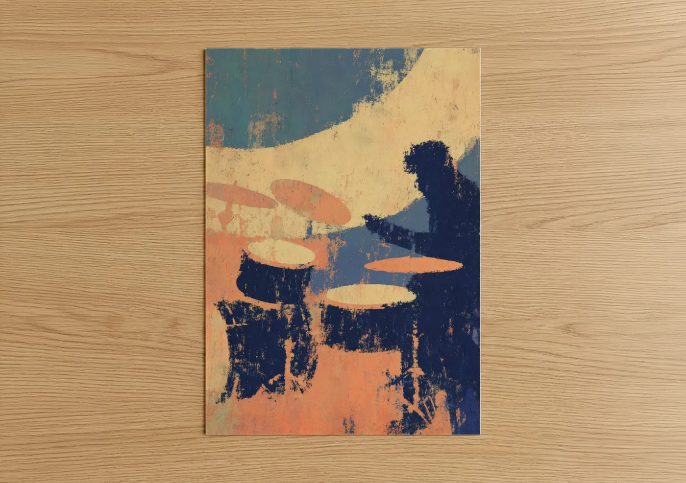 Abstract Drums Modern Art Print Wall Art