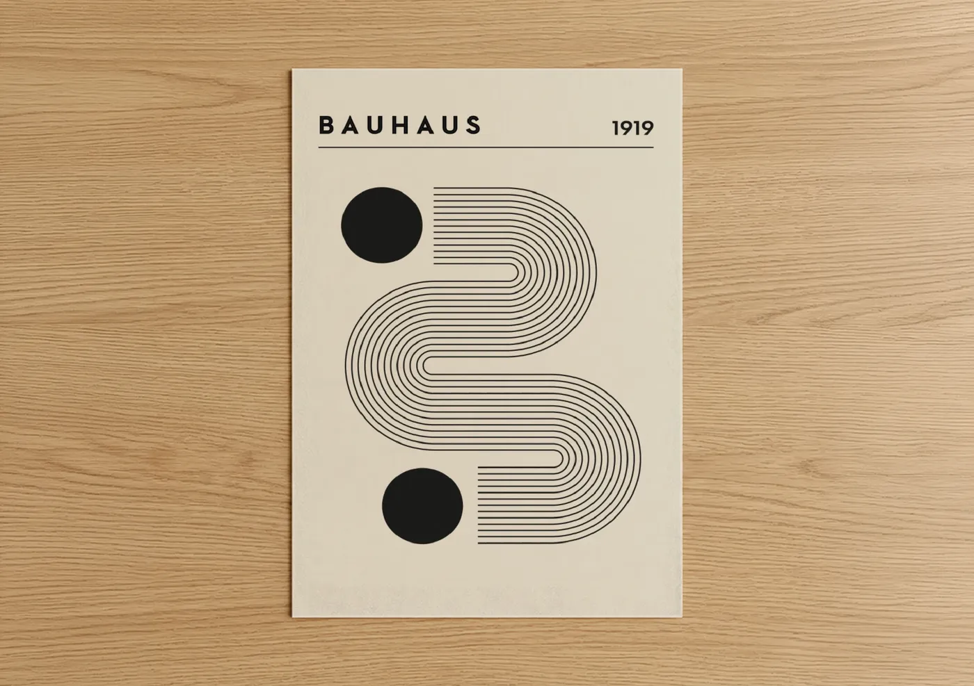 Bauhaus Geometric Abstract 1919 Line Wall Art