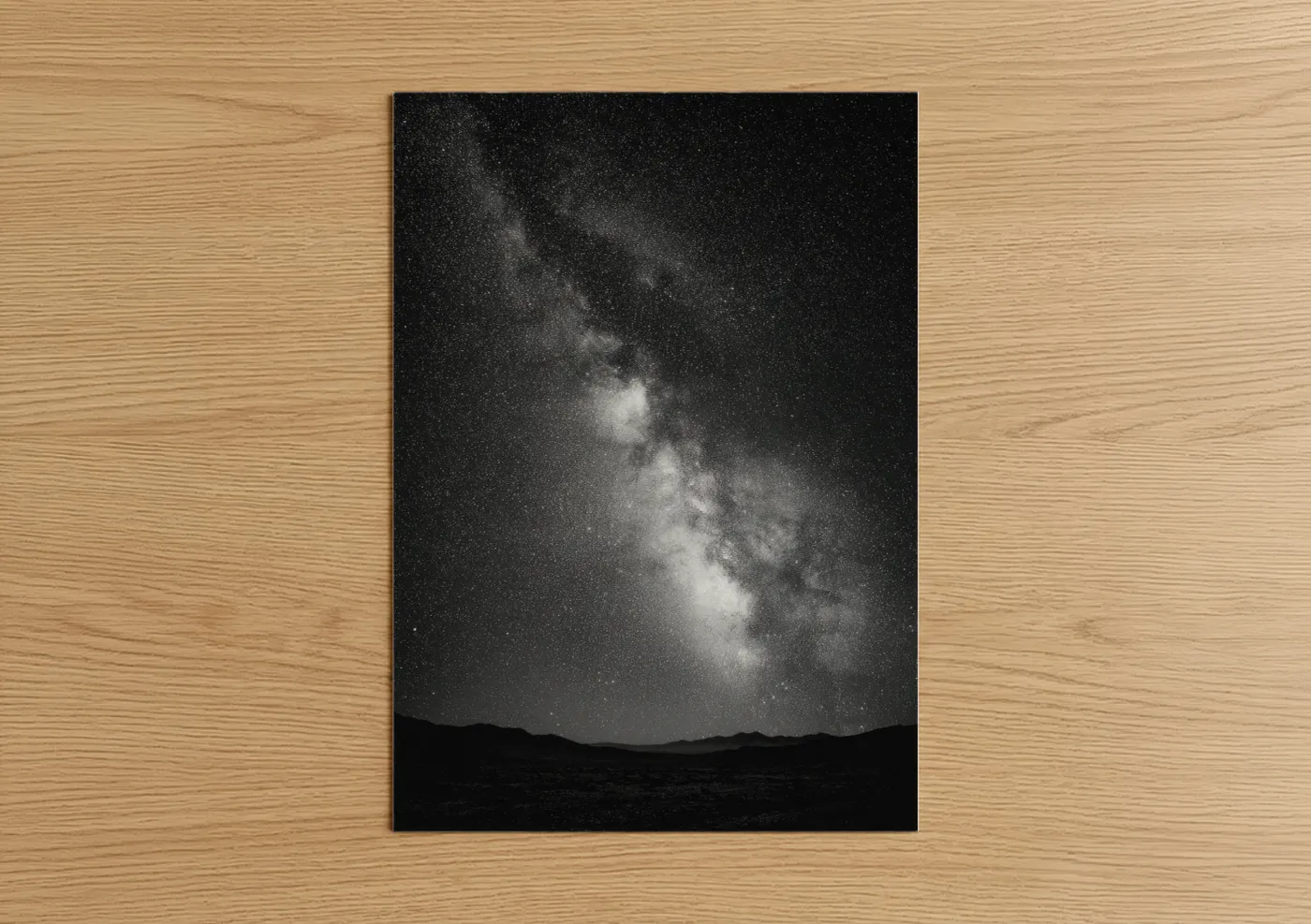 Milky Way Night Sky Black White Wall Art