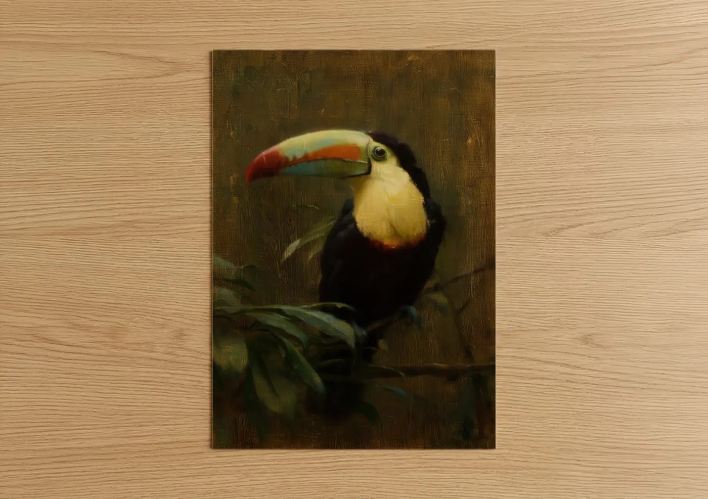 Cream Toucan Portrait Wildlife Wall Art