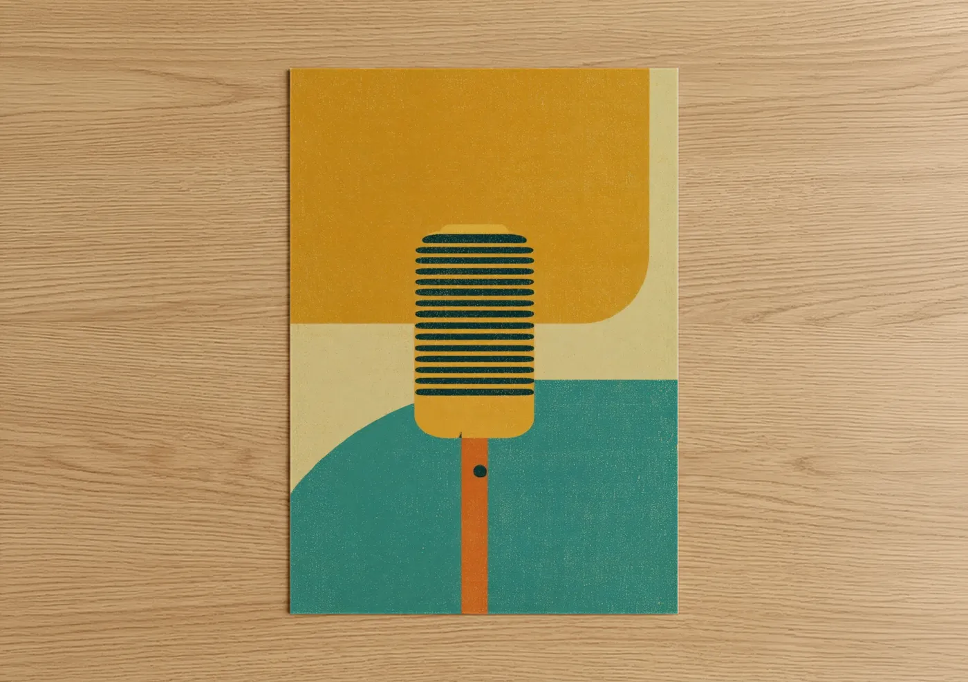 Vintage Microphone Retro Music Art Wall Art