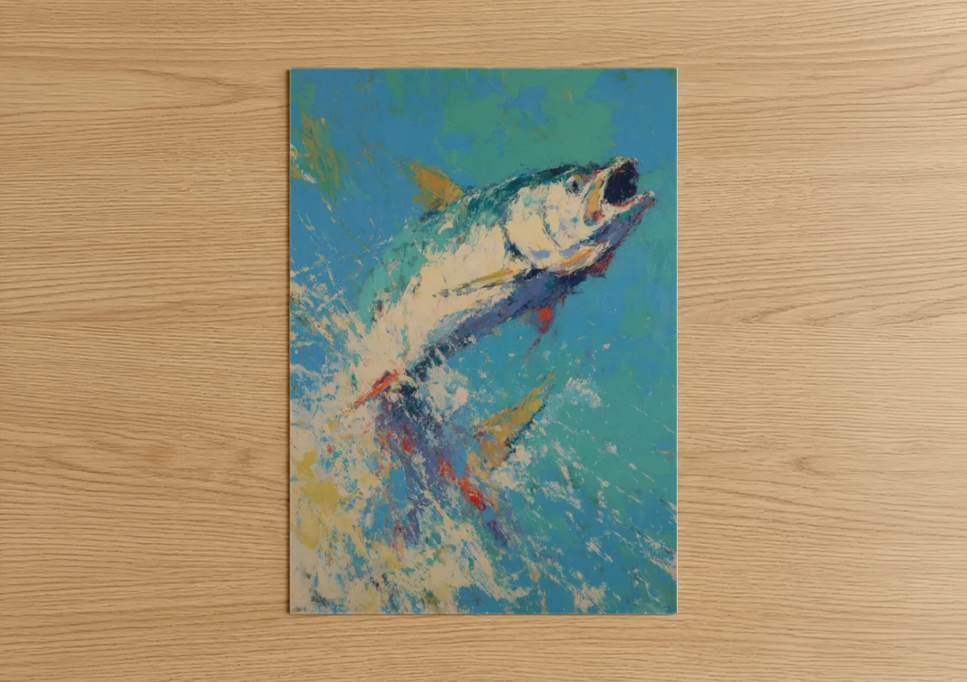 Leaping Tarpon Expressionist Fish Wall Art