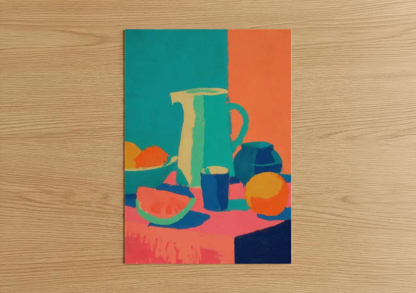 Colorful Citrus Salad Modern Wall Art