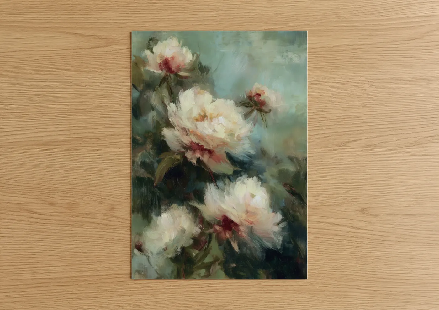 Cream Peony Cluster Floral Painting Wall Art