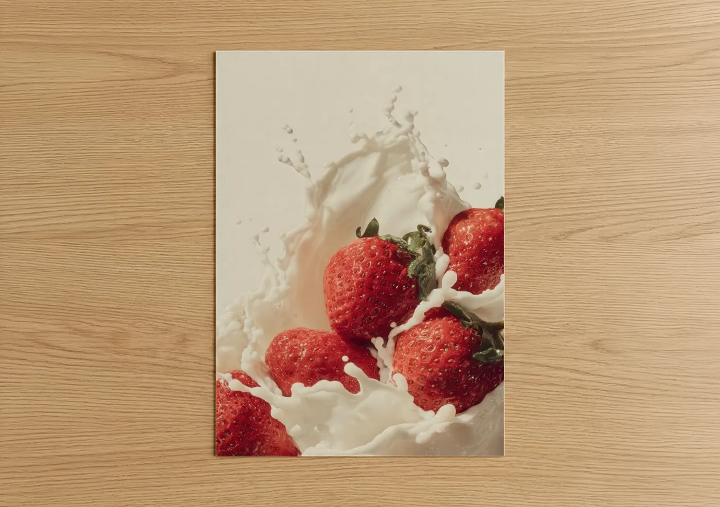 Strawberry Milk Splash Photography Wall Art