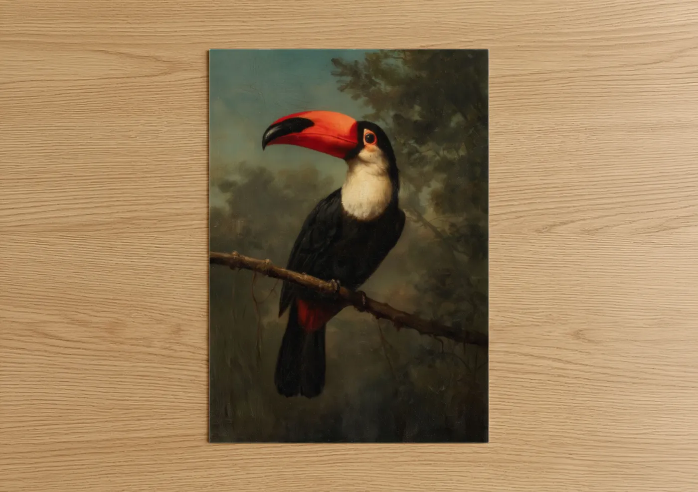 Crimson Toucan Classical Portrait Wall Art