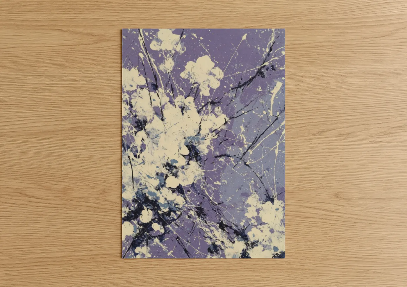 Purple Wisteria Abstract Floral Wall Art