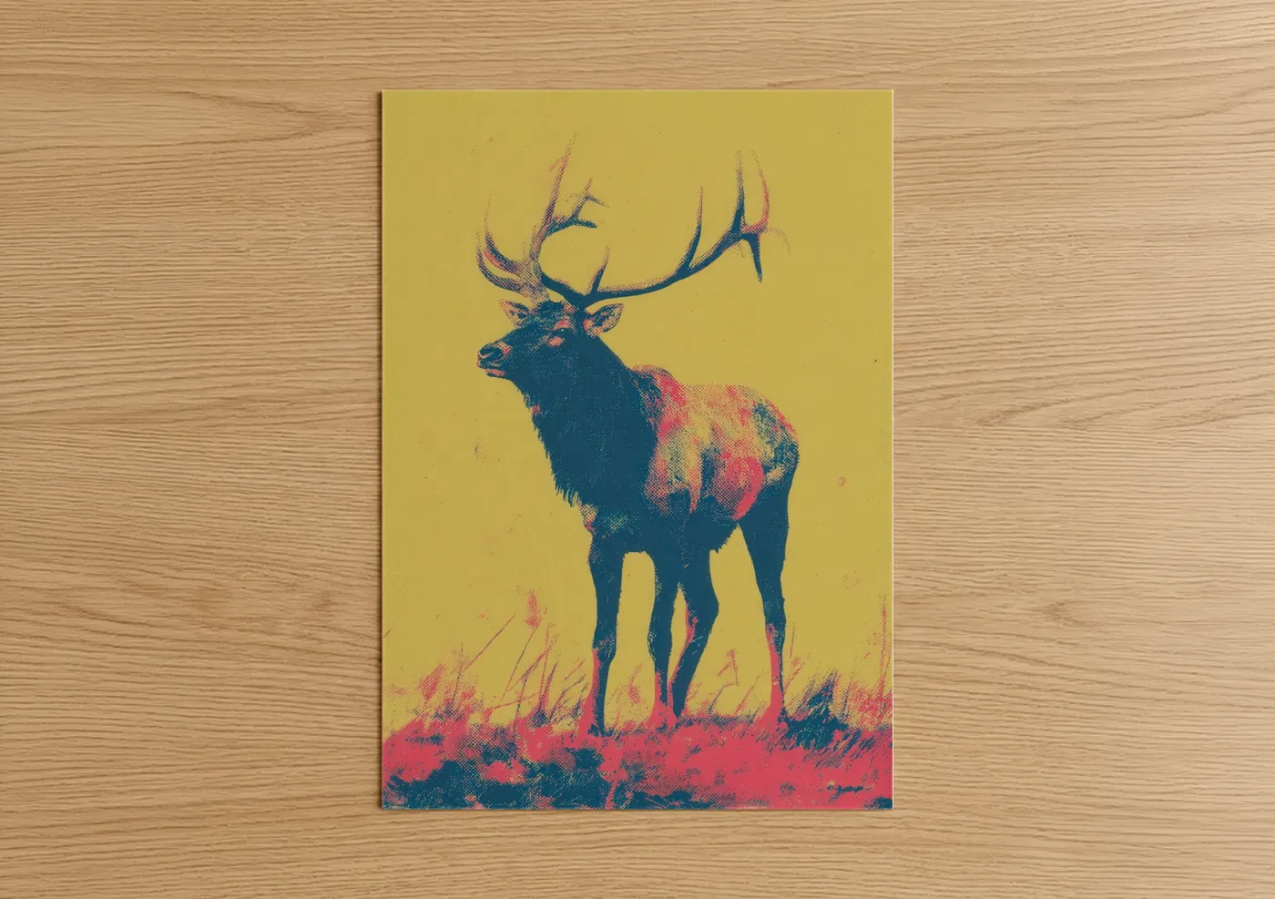 Majestic Elk Pop Art Illustration Wall Art