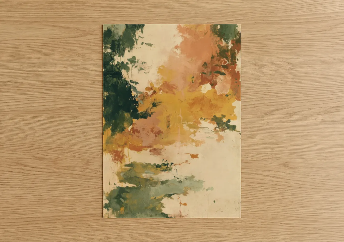 Golden Iced Tea Abstract Watercolor Wall Art