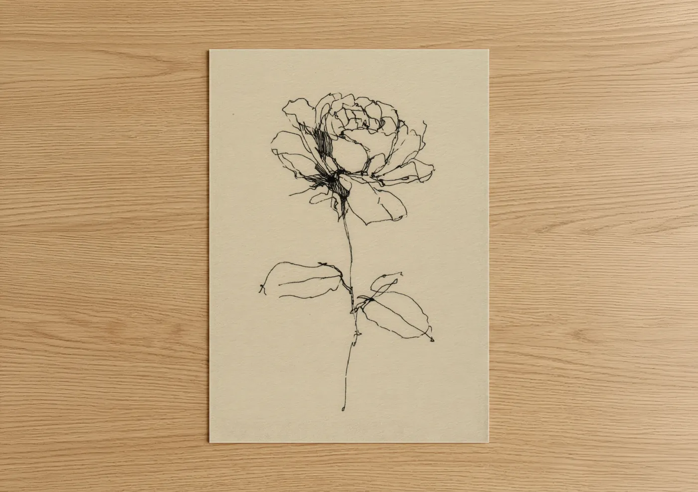 Minimal Rose Study Line Wall Art
