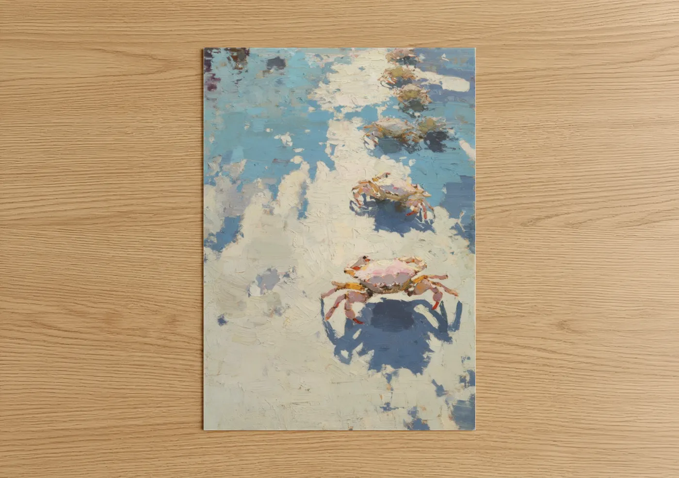 Sandy Crab Impressionist Beach Art Wall Art