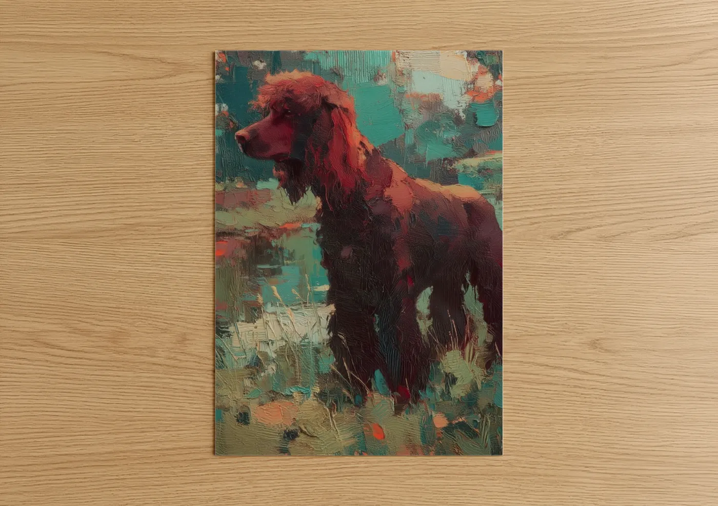 Crimson Spaniel Portrait Modern Painting Wall Art