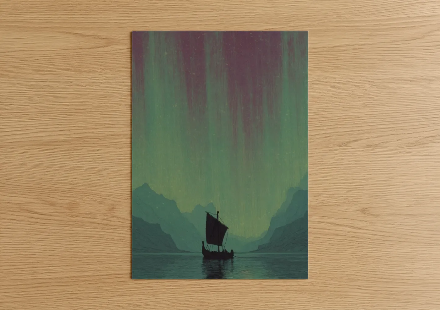 Aurora Sailing Ship Northern Lights Wall Art