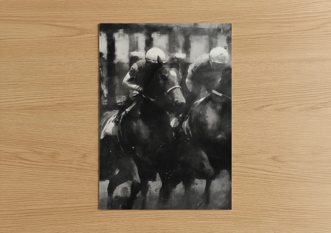 Racing Thoroughbreds Black & White Wall Art